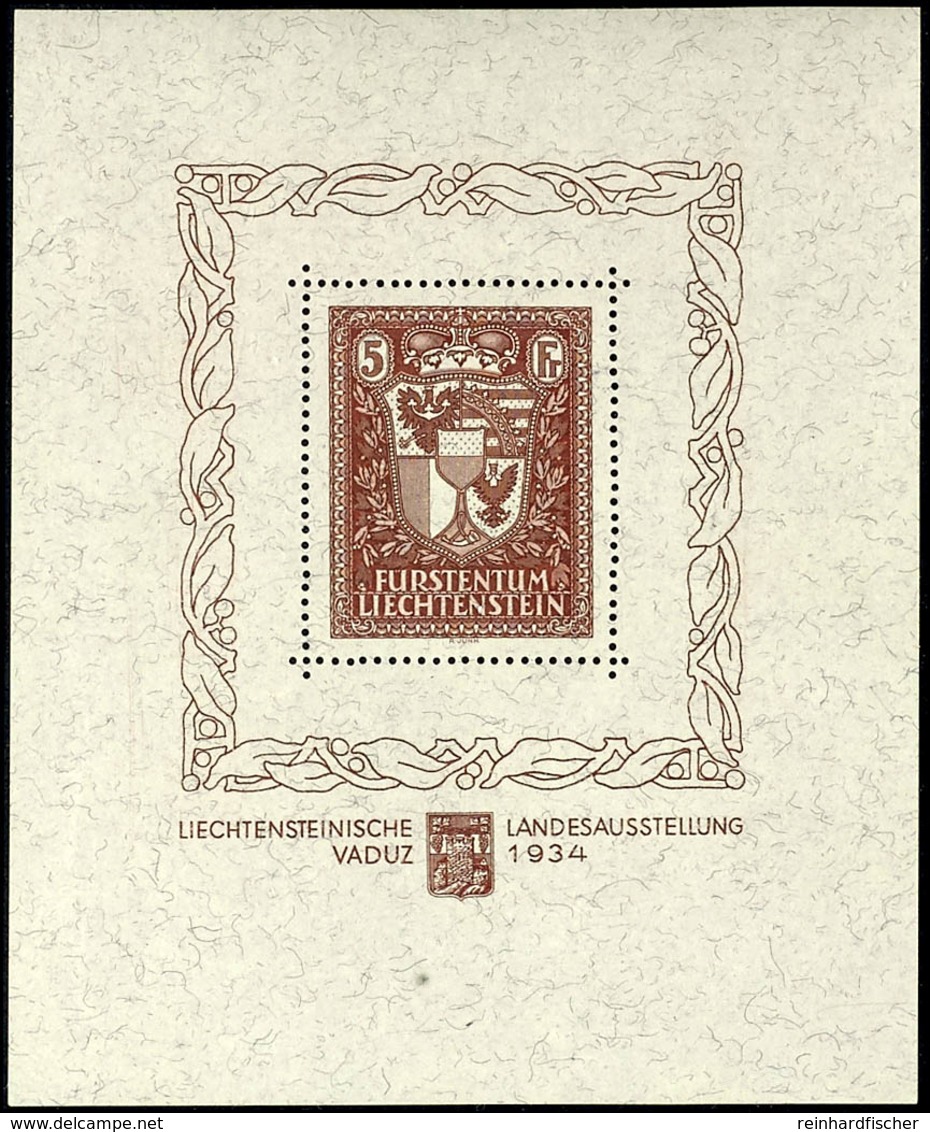 1934, Blockausgabe "Ausstellungsblock Vaduz", Tadellos Postfrisch, Originalformat, Mi. 2.800.-, Katalog: Bl.1 ** - Other & Unclassified