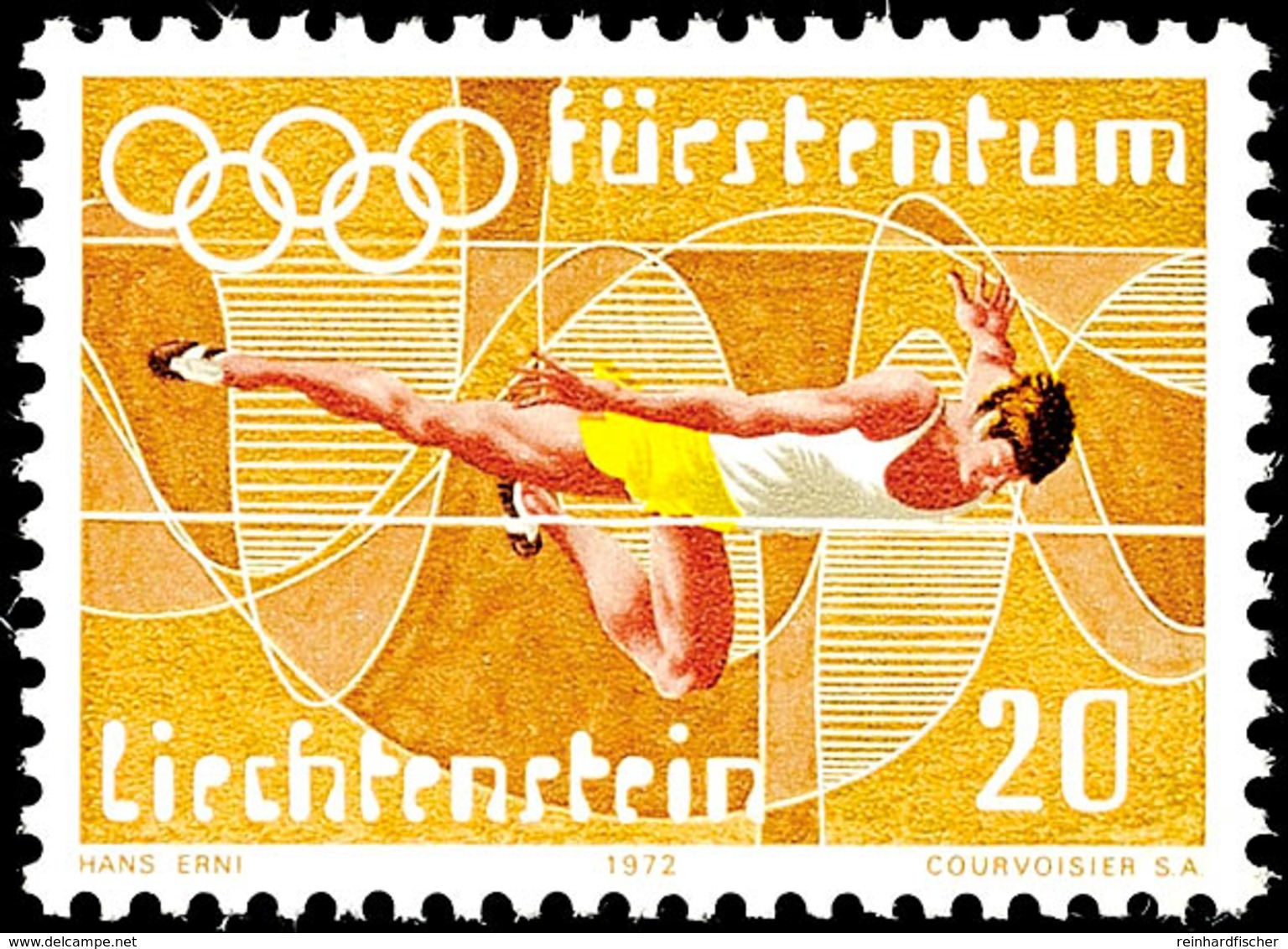 20 Rp. Olympische Spiele 1972, Ohne Gründruck, Postfrisch, Fotobefundkopie Rupp Für Ehemaligen Bogen, Mi. Unbekannt, Kat - Andere & Zonder Classificatie