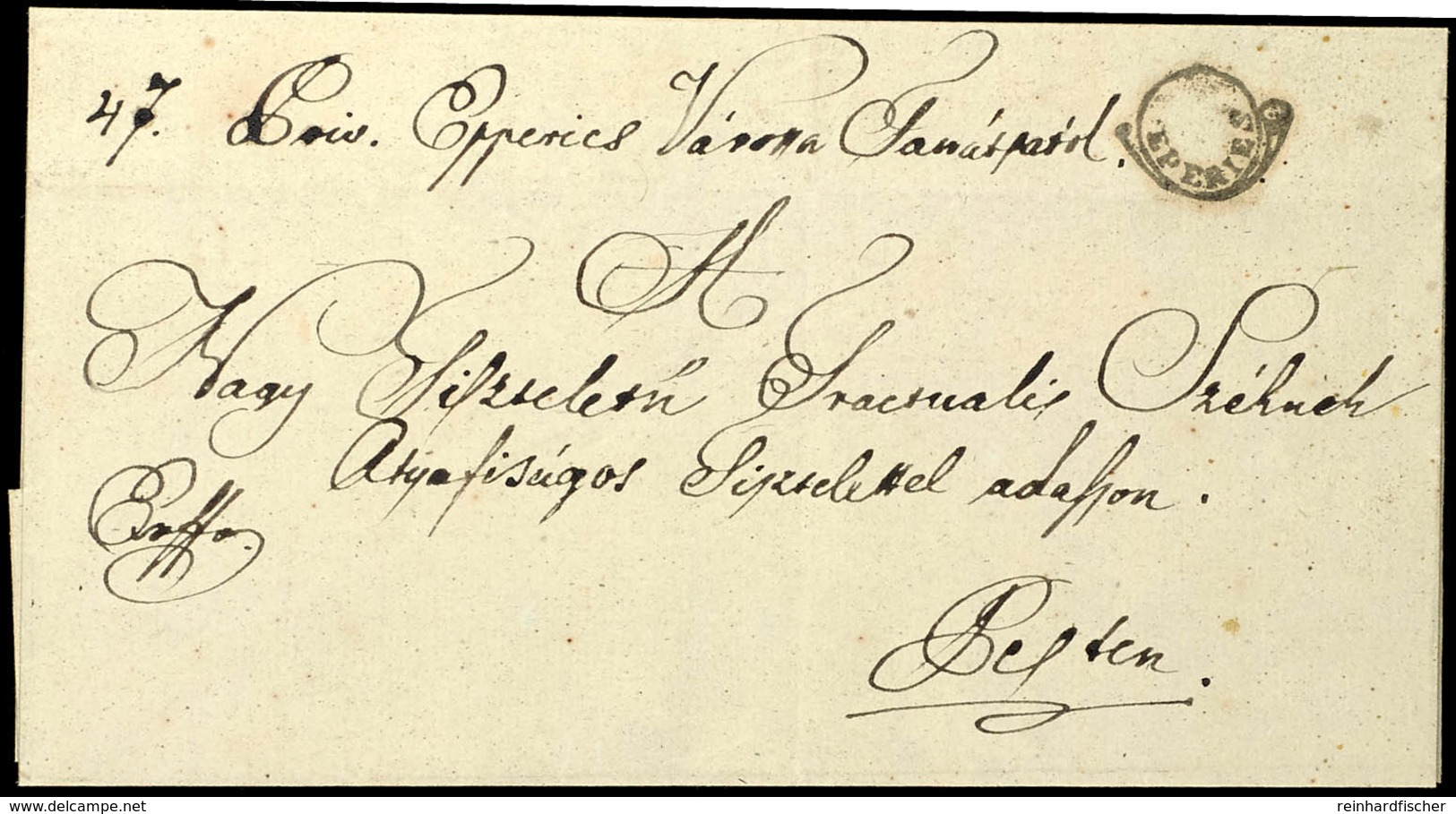 "EPERIES" Posthornstempel Klar Auf Briefhülle Nach Pest Mit Ank.-Stpl., Selten, Müller Nr. 336d  BF - ...-1850 Voorfilatelie