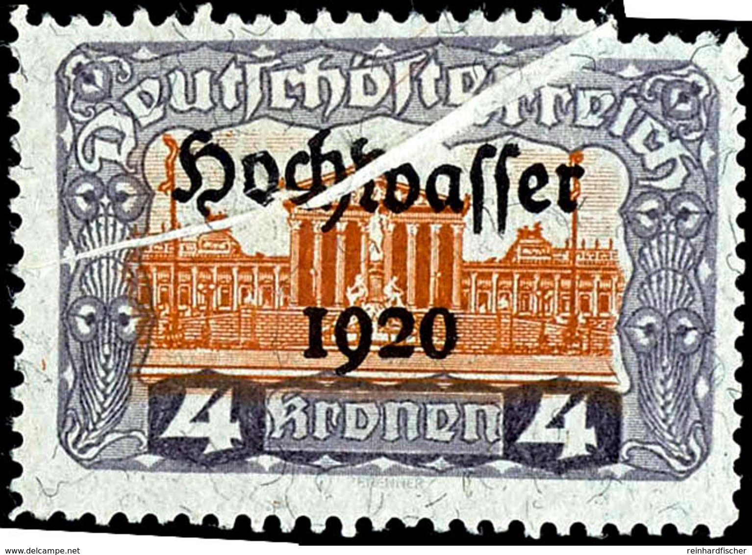 1920, 4 Und 7 1/2 Kr. Hochwassergeschädigte, Je Mit Markantem Druckausfall Durch Quetschfalte, Die 4 K. Tadellos Ungebra - Andere & Zonder Classificatie