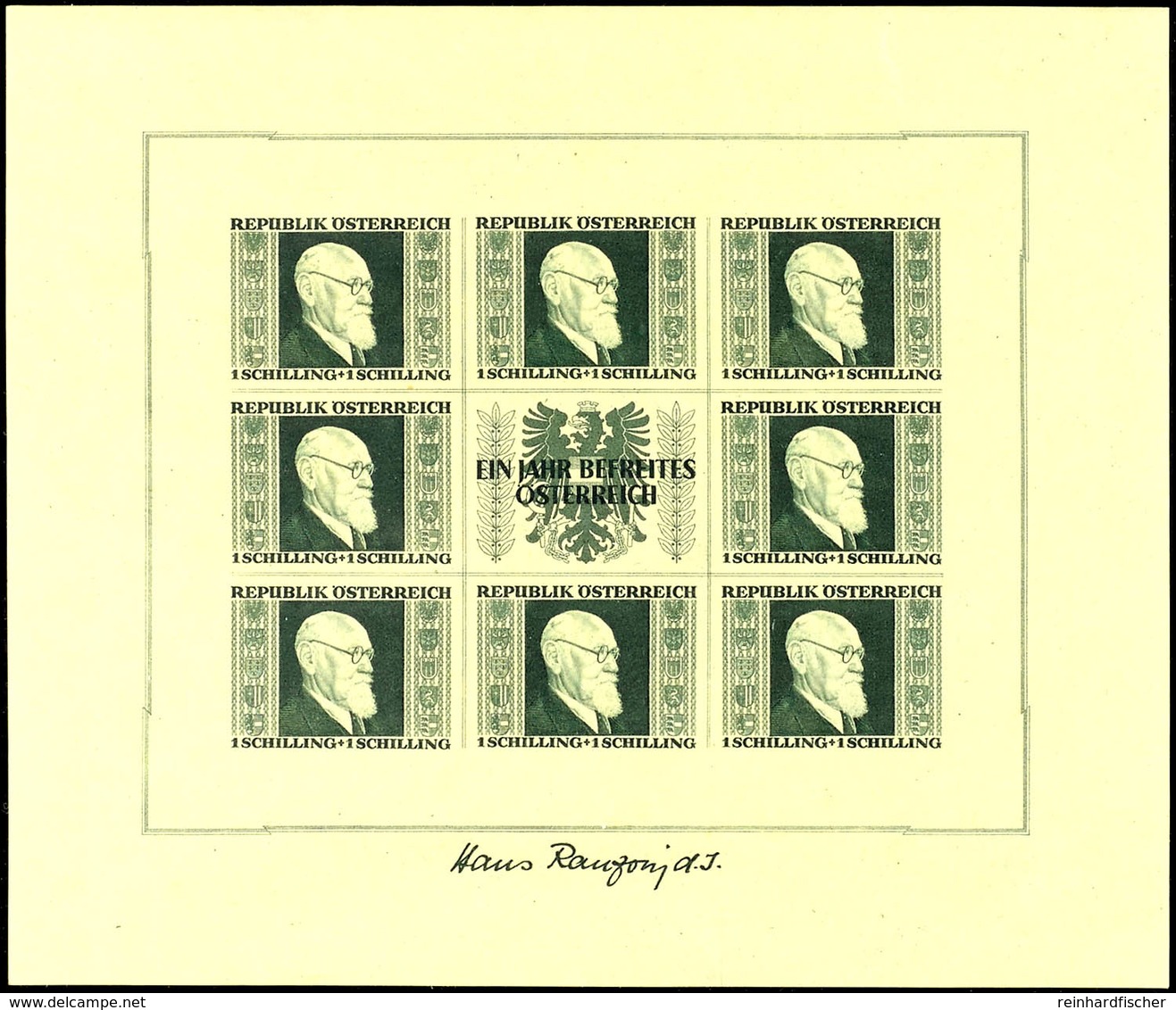 1946, 1 - 5 S. Renner Geschnitten, Kleinbogensatz Mit Allen 4 Werten Komplett, Tadellos Postfrisch, Sehr Gute Erhaltung, - Other & Unclassified