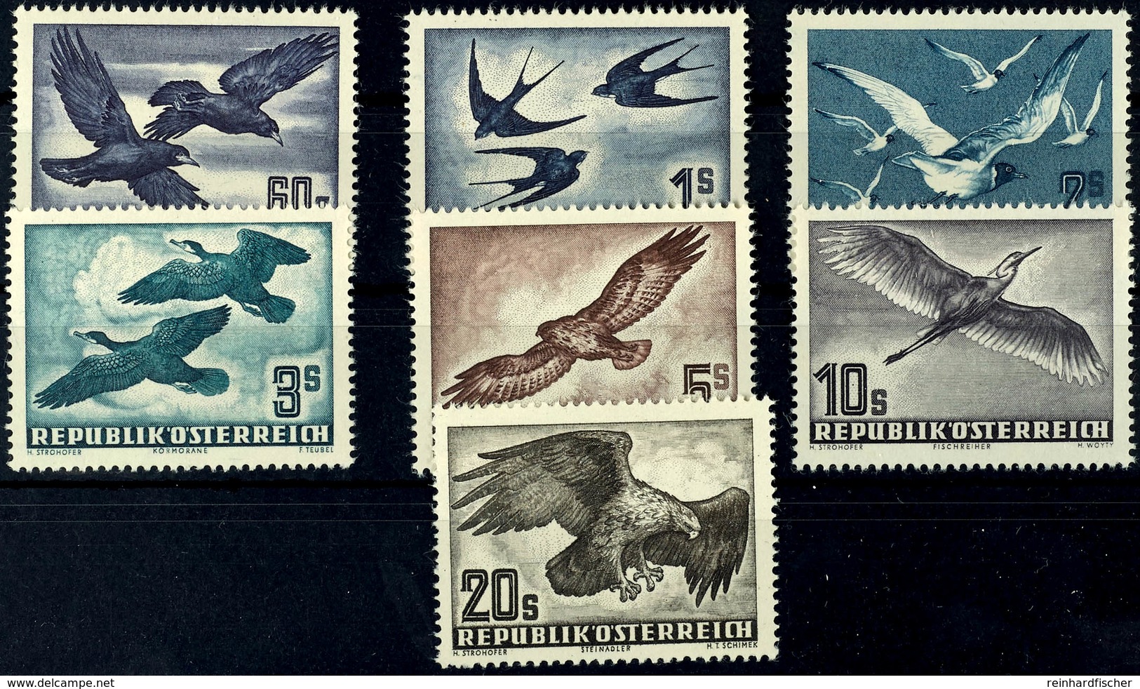 60 Gr. - 20 S, Vögel Komplett Postfrisch, Mi. 332,-, Katalog: 955/56,968,984/87 ** - Andere & Zonder Classificatie