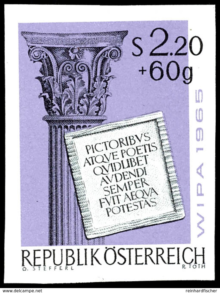 1965, 2,20 Schilling "Briefmarkenausstellung WIPA 1965", Abart "ungezähnt", Tadellos Postfrisch, Seltene Marke., Katalog - Other & Unclassified