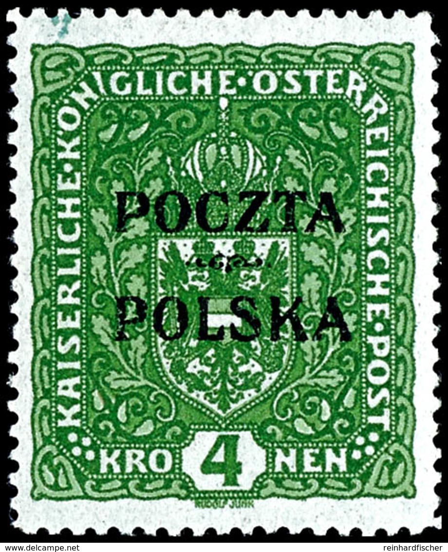 4 Kronen Gelblichgrün, Ungebraucht, Geprüft Patrick, Mi. 250,-, Katalog: 46 * - Polen