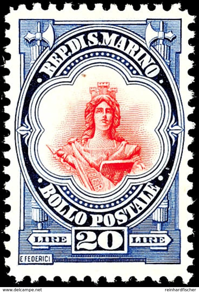 20 L. Freimarken Nationale Symbole 1929, Tadellos Ungebraucht Mit Originalgummi Und Kleiner Falzspur, Mi. 900,- Für **,  - Andere & Zonder Classificatie