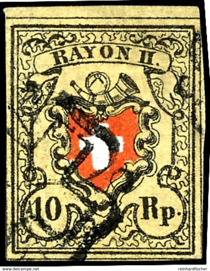 1850, 10 Rp. Rayon II. Ohne Kreuzeinfassung, Type 3 Von Druckstein A2 (RU), Vollrandiges Und Farbfrisches Kabinettstück, - Other & Unclassified