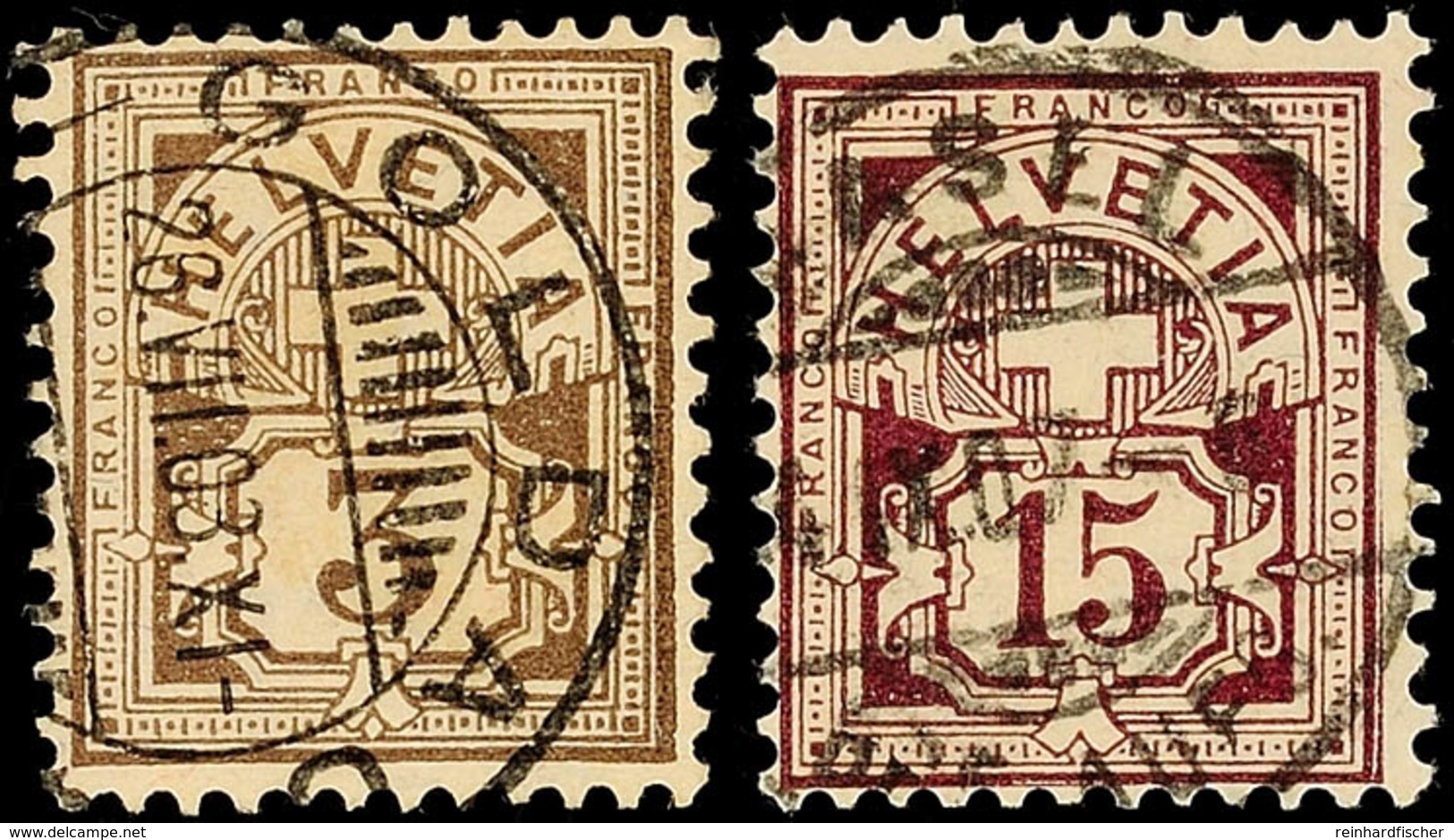 3 U. 15 C. Freimarken 1906, Faserpapier, Wz. 1, Tadellos Gestempelt, Mi. 142.-, Katalog: 82,87 O - Other & Unclassified