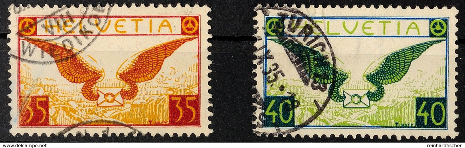 1929, Flugpostausgabe "Geflügelter Brief", 35 Und 40 C Sauber Gestempelte Prachtstücke, Mi. 150.-, Katalog: 233/234 O - Other & Unclassified