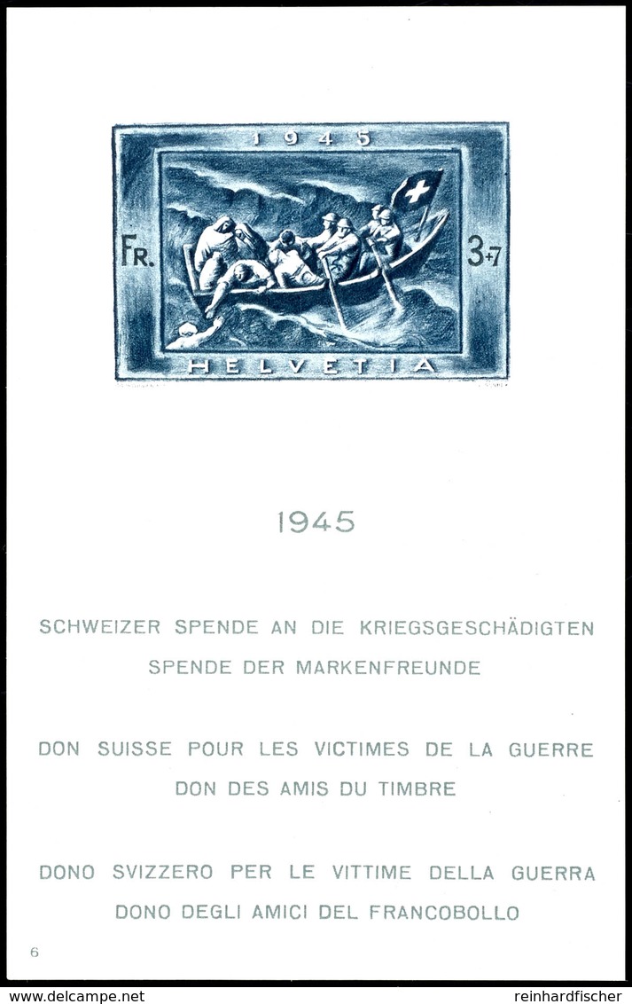 1945, Blockausgabe Spende Für Die Kriegsgeschädigten, Tadellos Postfrisch, Mi. 220.-, Katalog: Bl.11 ** - Other & Unclassified