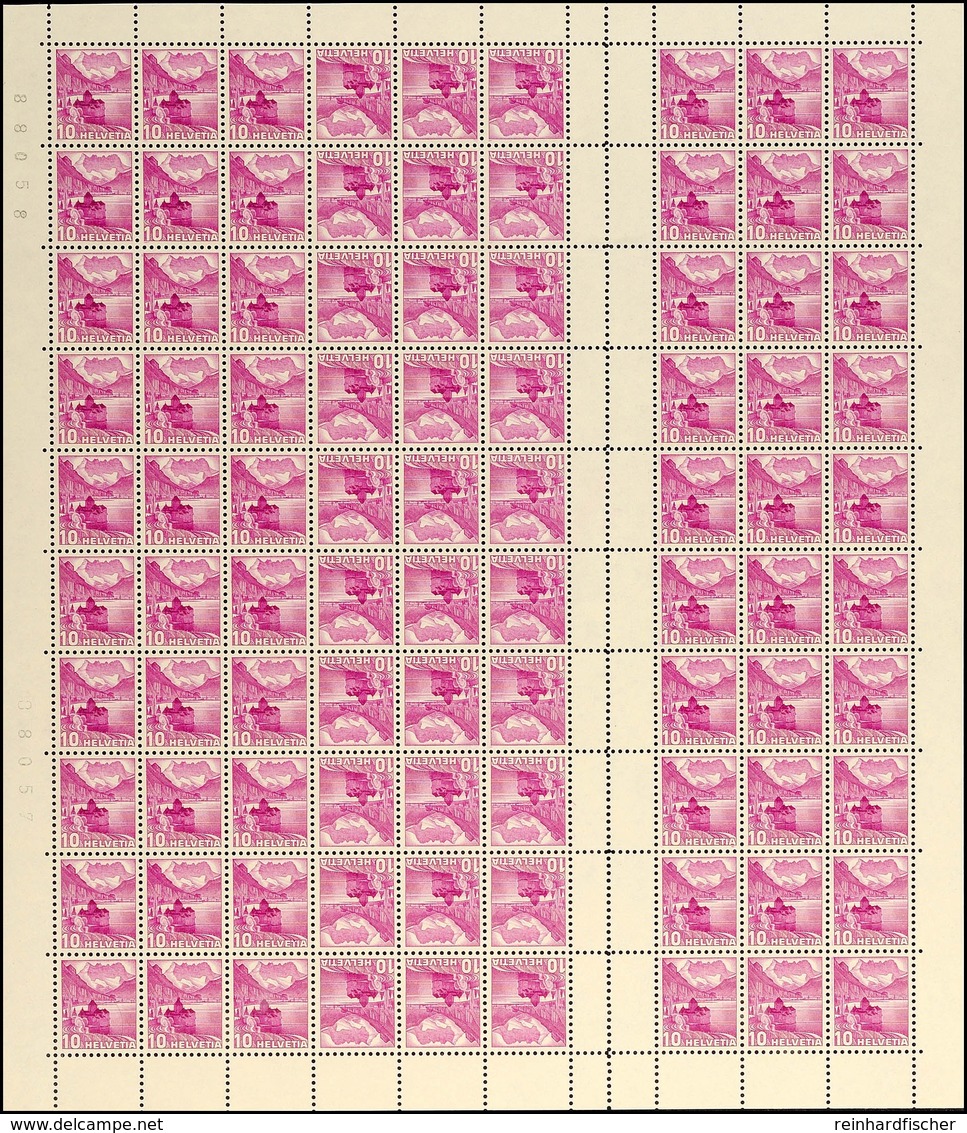 10 Rp. Landschaften Type I 1937, Kpl. Markenheftchenbogen Mit Senkr. Gezähntem Zwischensteg Und Glatter Gummierung, Post - Booklets