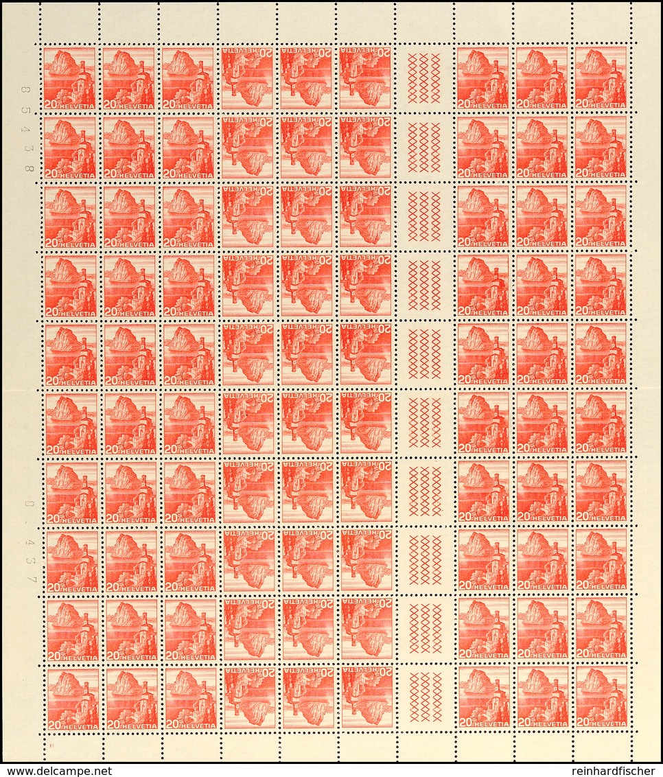 20 Rp. Landschaften 1939, Kpl. Markenheftchenbogen, Zwischensteg Mit 3 Kreuzreihen Und Glatter Gummierung, Waager. Mitti - Postzegelboekjes