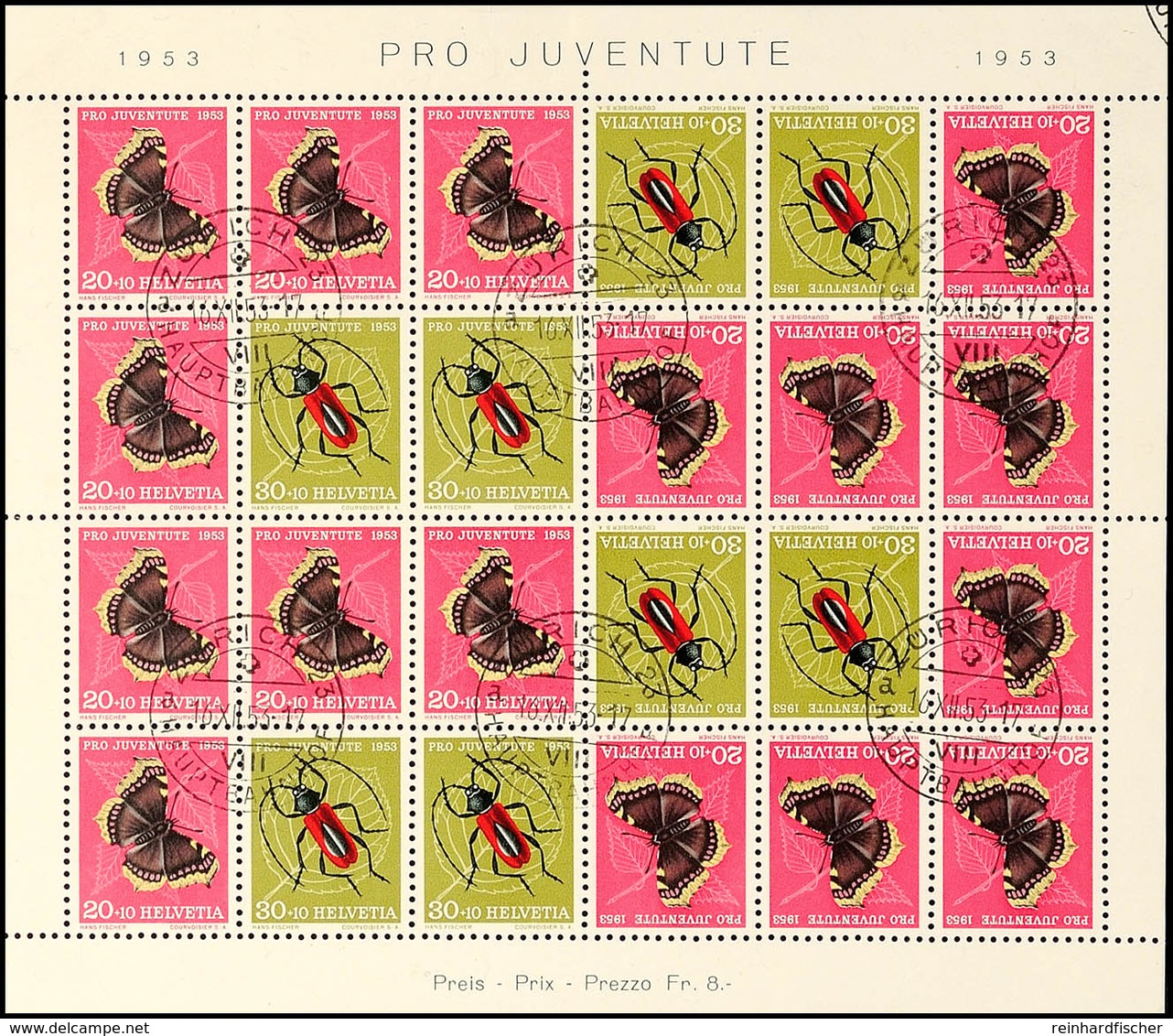Markenheftchenbogen "Pro Juventute 1953", Tadellos Gestempelt, Mi. 1.500.-, Katalog: MHB42 O - Postzegelboekjes