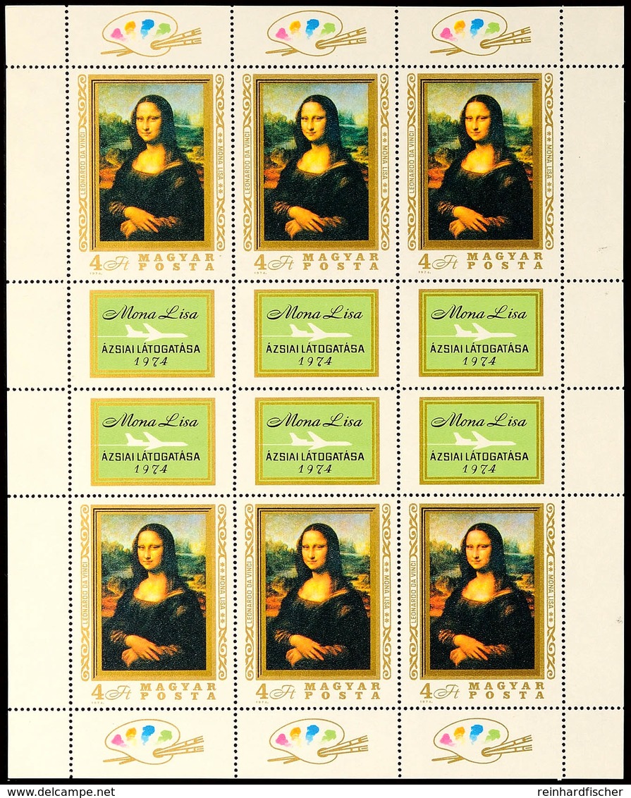 4 Forint "Mona Lisa", Kleinbogen Zu 6 Werten Mit Zierfeld, Tadellos Postfrisch, Mi. 100.-, Katalog: 2940A Klbg. ** - Hongarije