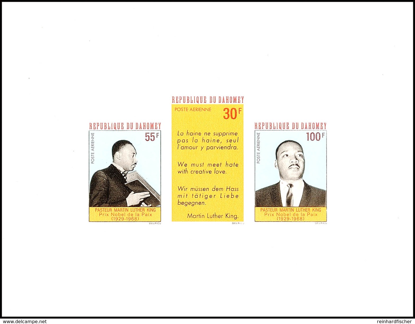 Ministerblock "Martin Luther King", Tadellose Gesamterhaltung!, Katalog: Bl.14 - Andere & Zonder Classificatie