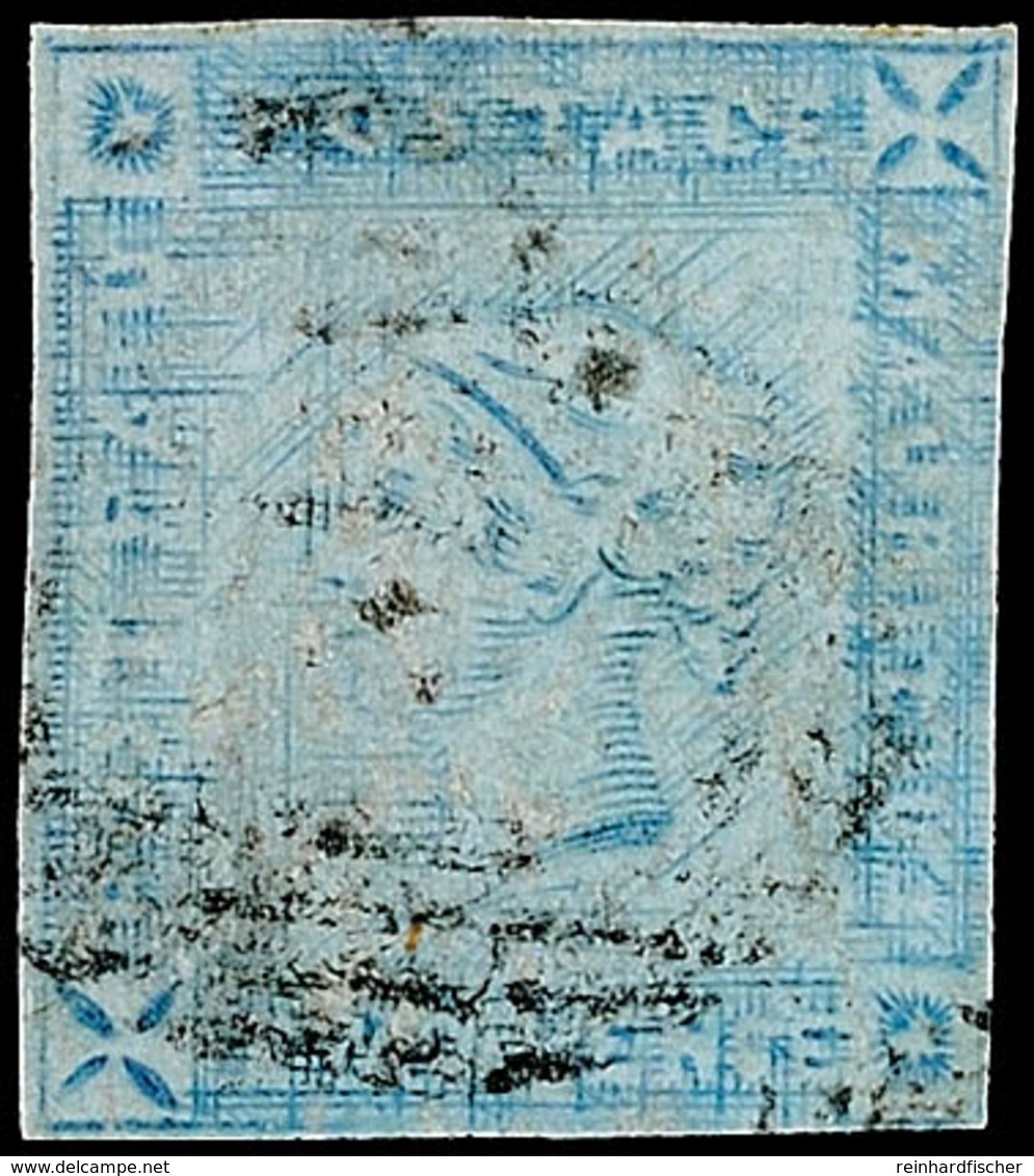 2 P. Blau A. Bläulichem Papier, Von Abgenutzter Platte IV, Allseits Vollrandig, Klar Gestempelt, Sign. A. Diena, Nach SG - Mauritius (1968-...)