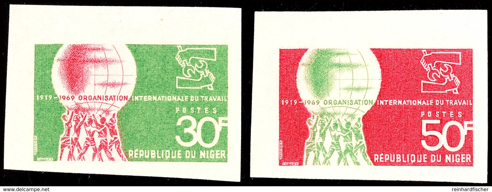 30 Bis 50 Fr. 50 Jahre Internationale Arbeitsorganisation (ILO) 1969, Breitrandig Ungezähnte Probedrucke, Tadellos Postf - Niger (1960-...)