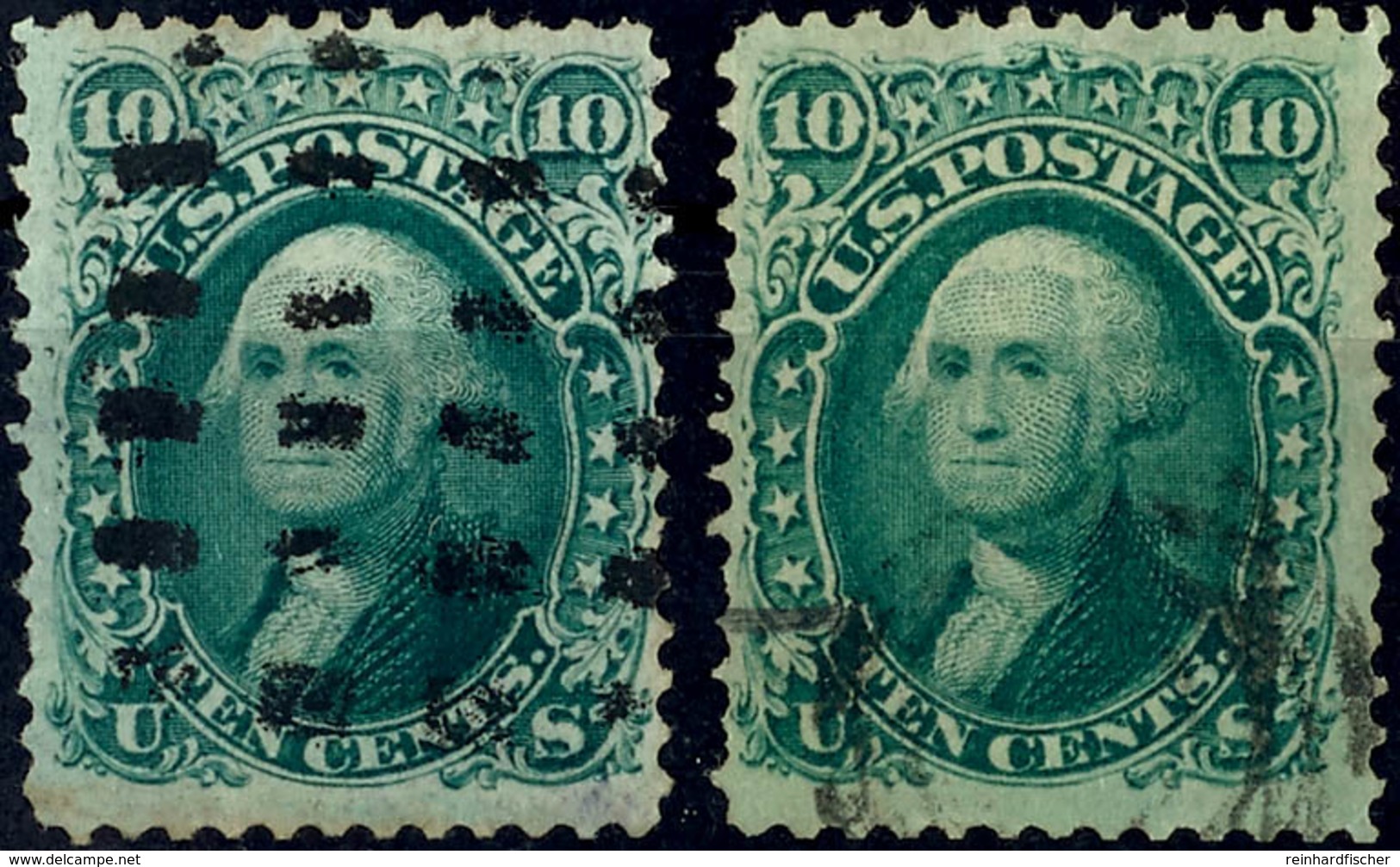 10 C. Washington, Waffeltype VI Und VII, Je In üblicher Zähnung, Gestempelt, Mi. 460.-, Katalog: 20IIW O - Andere & Zonder Classificatie