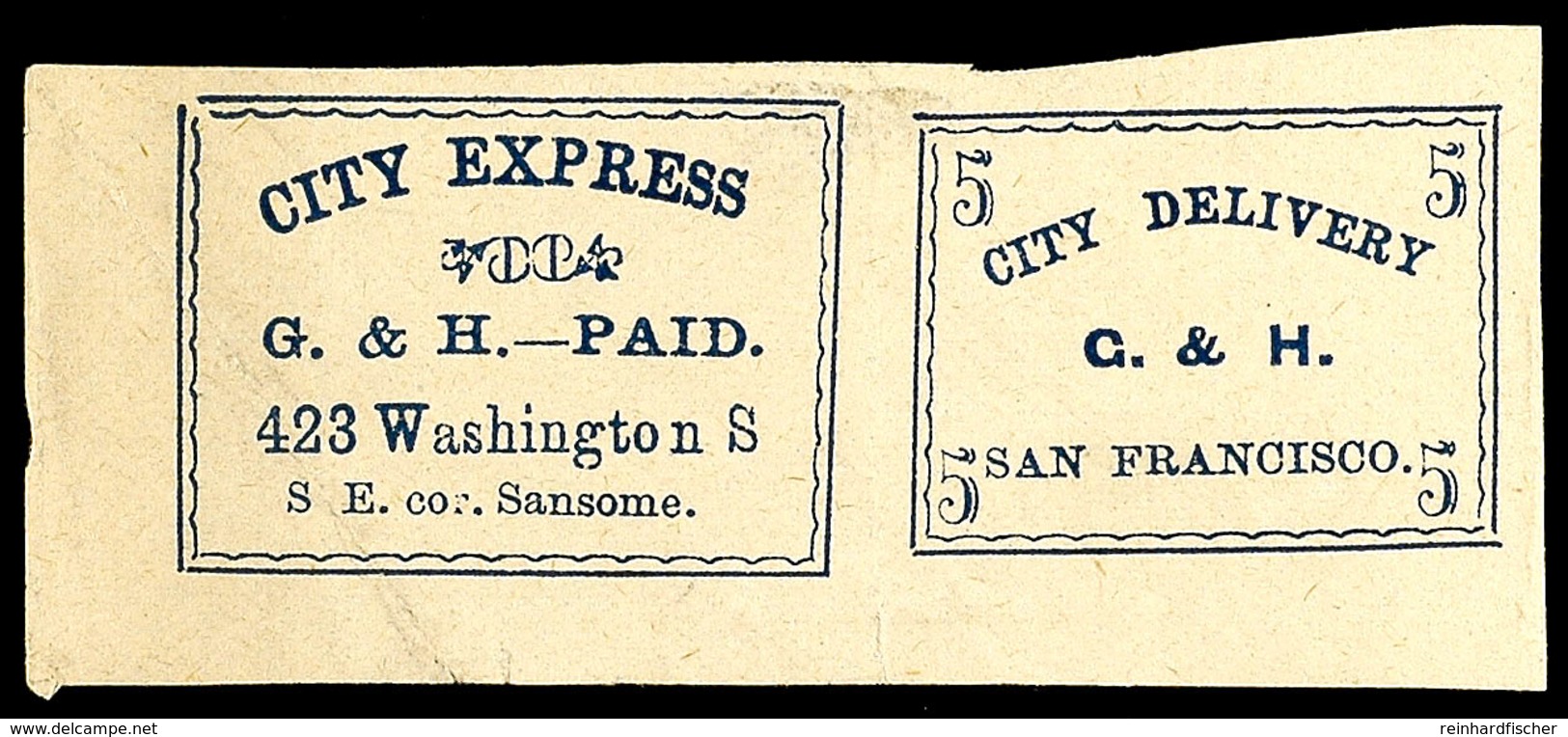 City Express, 5 C. Blau, Ungebr. Tete-beche-Paar, Linke Marke Mit Stärkerem Bug, Noch Feinst  (*) - Andere & Zonder Classificatie