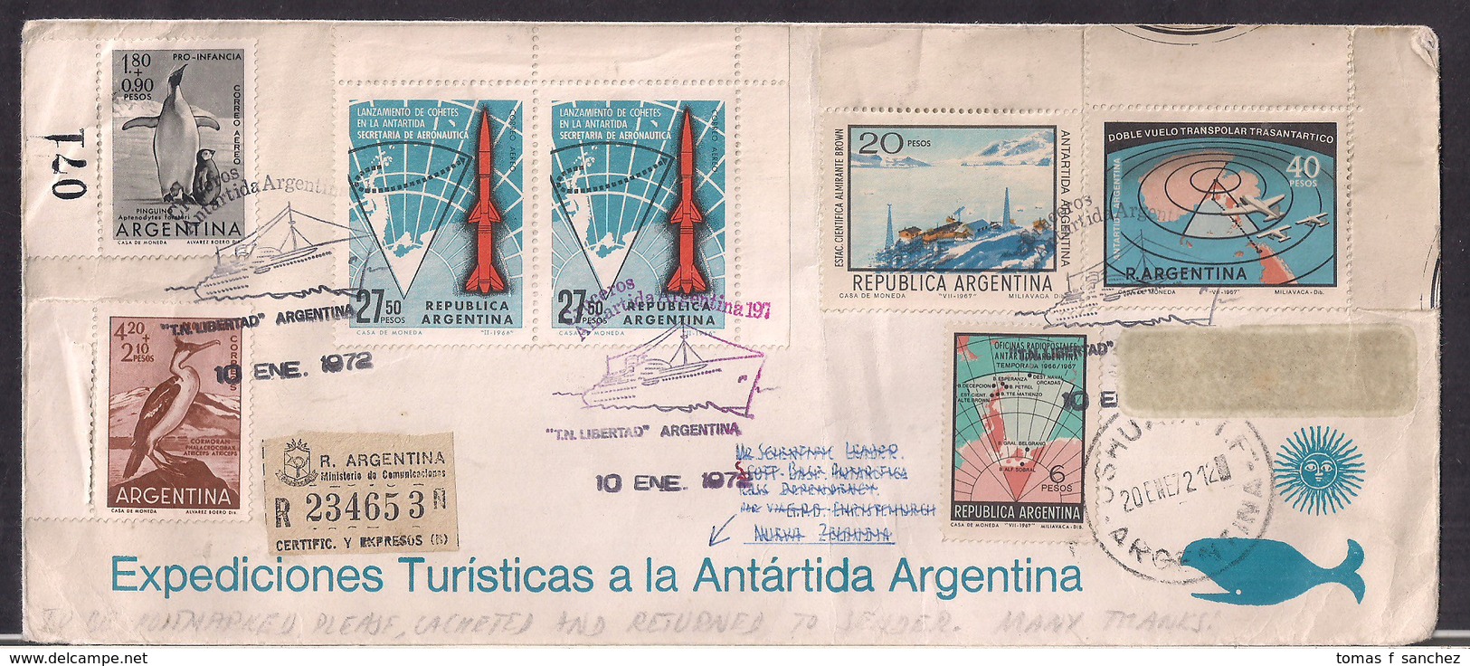 Argentina - 1972 - Lettre - Expéditions Touristiques En Antarctique Argentine - Antarktis-Expeditionen