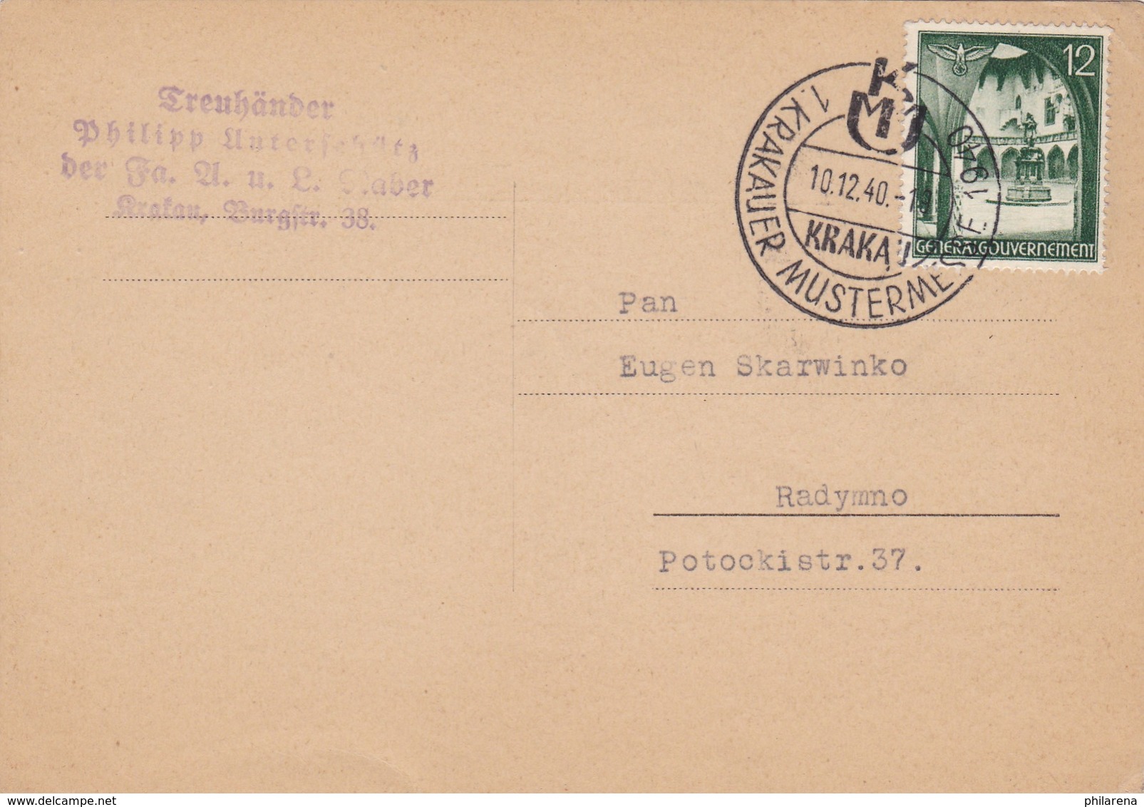 GG: Sonderstempel Krakauer Mustermesse 10.12.40 Auf Postkarte - Occupation 1938-45