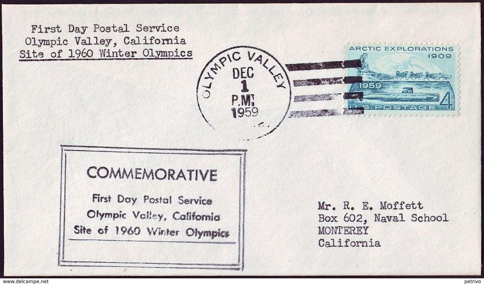USA - 1960 A - Winter Olympic Games 1960 - Letter - Inverno1960: Squaw Valley
