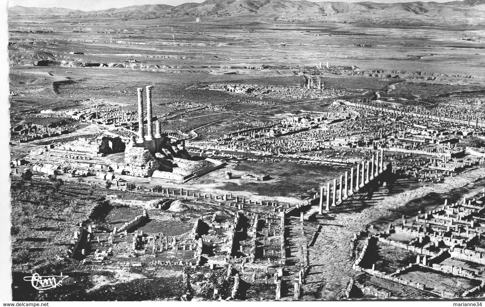 CP-Algérie- Timgad-vue Panoramique Sur Les Ruines Romaines( écrite En 1961) - Autres & Non Classés