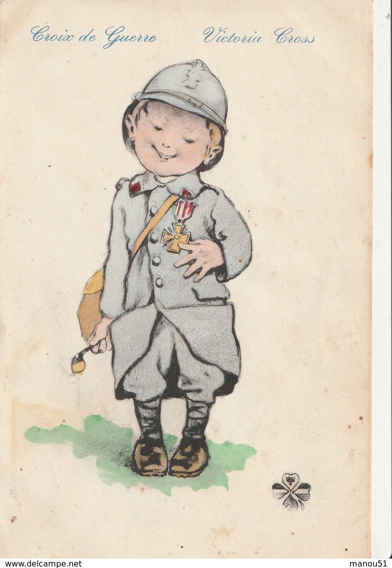 MILITARIA  Patriotiques - ENFANTS - Illustrateur - Croix De Guerre - Patriotiques