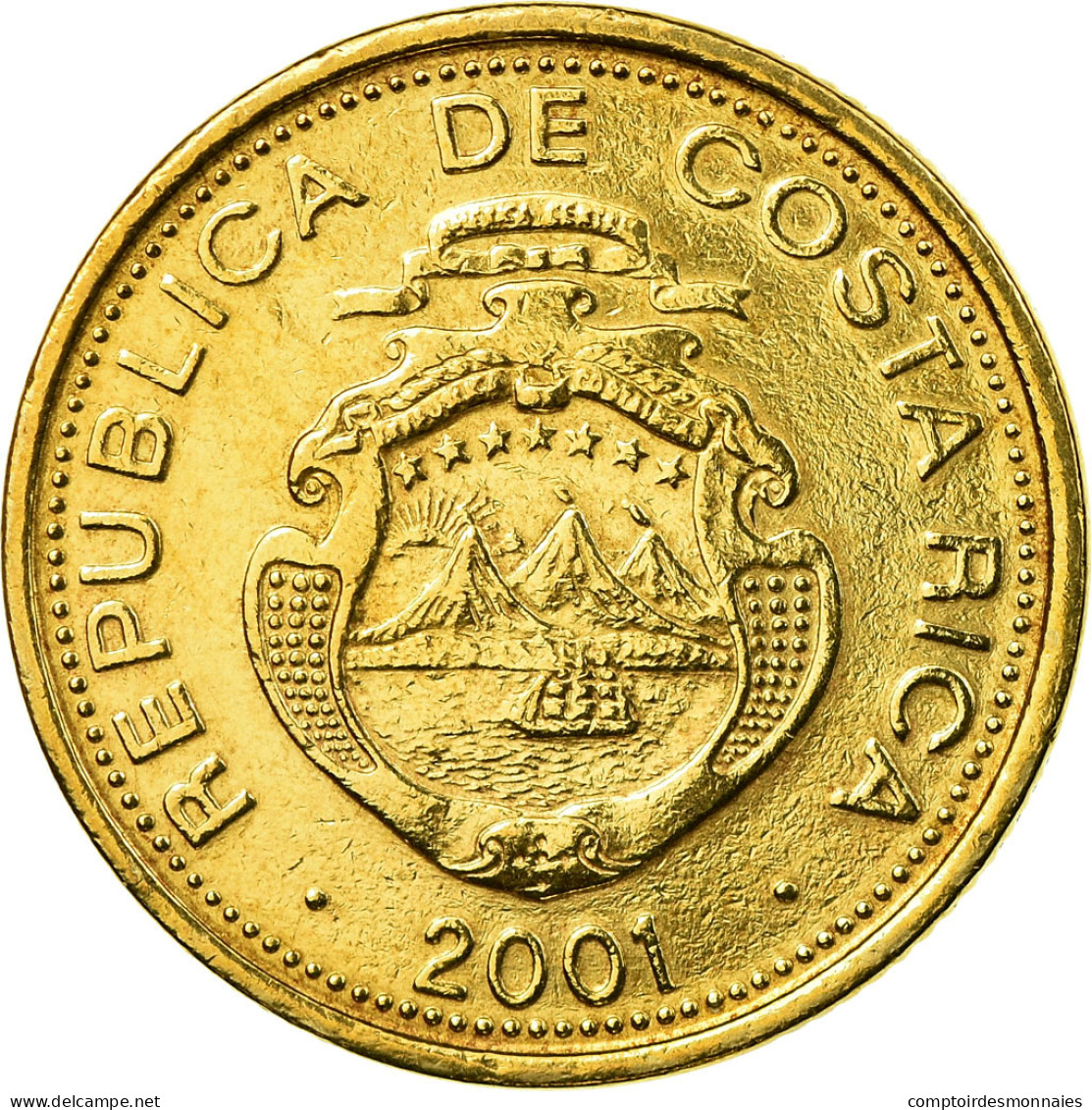Monnaie, Costa Rica, 25 Colones, 2001, SPL, Laiton, KM:229A - Costa Rica
