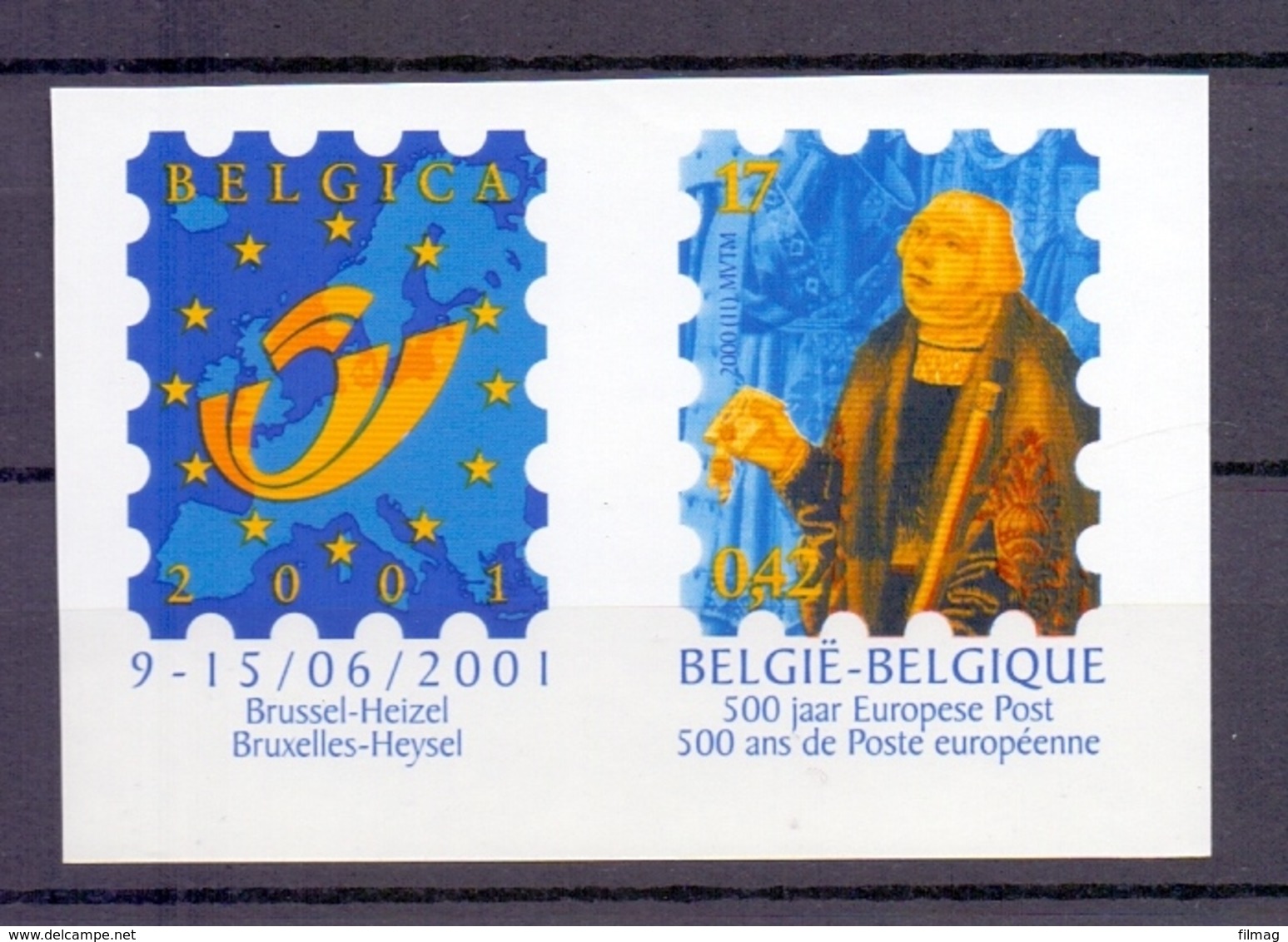 2901 Belgica 2001 ONGETAND POSTFRIS**  2000 - Autres & Non Classés