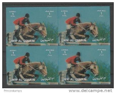 Umm Al Qiwain (1972)  3D - Block Of 4  /  Olympic Games - Riding - Equitation - Reiten - Verano 1972: Munich