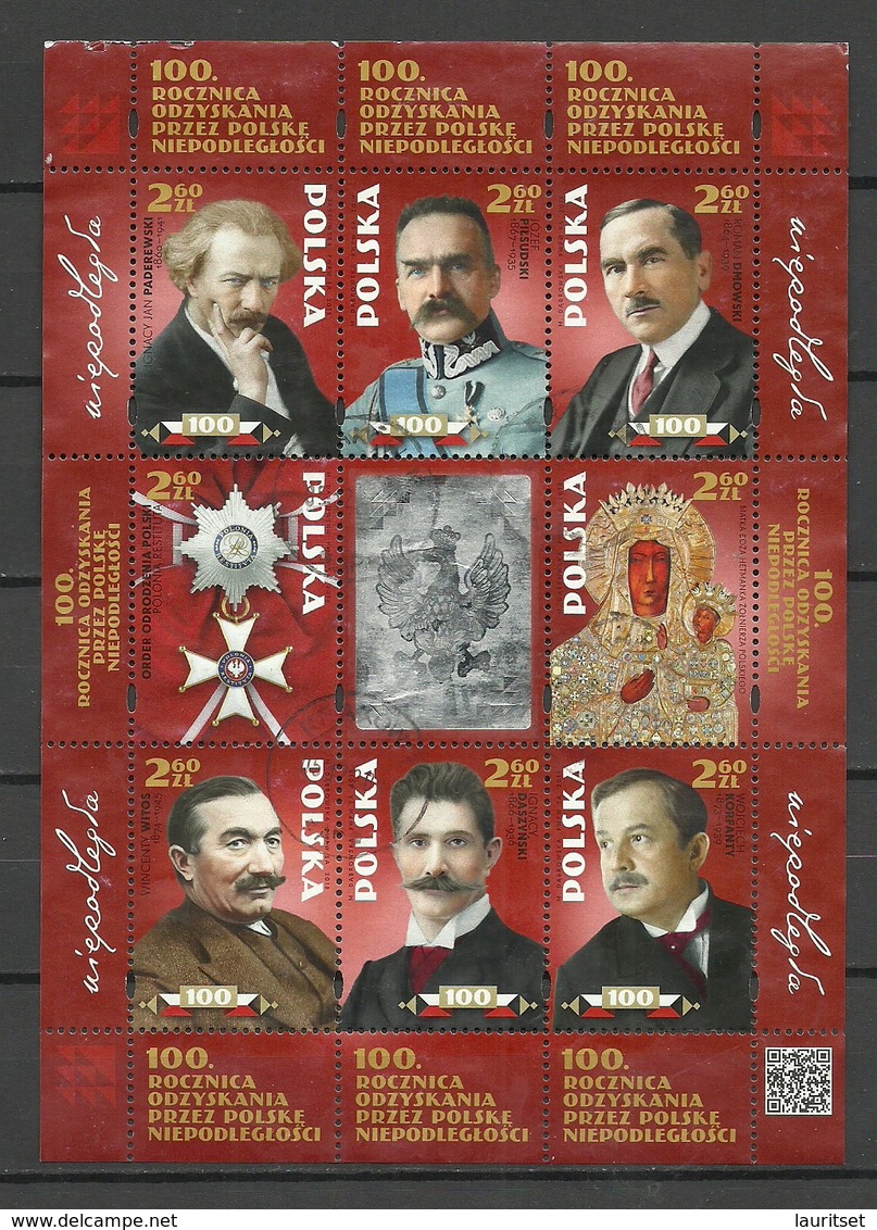 POLEN Poland 2018 Complete Sheet Centenary Of Regaining Independency O Krakow - Volledige Vellen