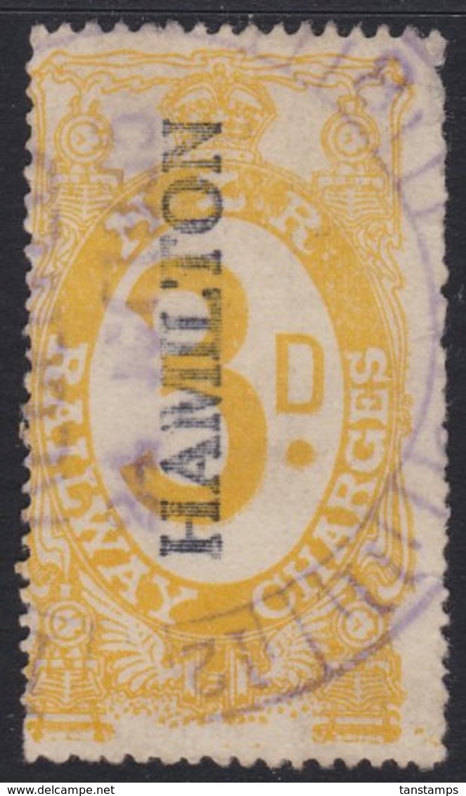 NEW ZEALAND Railway Charges 3d HAMILTON STATION - Used Stamps