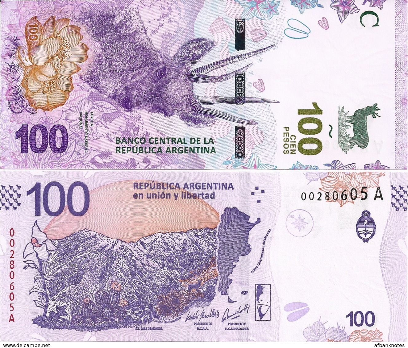 ARGENTINA    100 Pesos    P-New    ND (2018)    UNC  [sign. Sandleris - Michetti] - Argentina