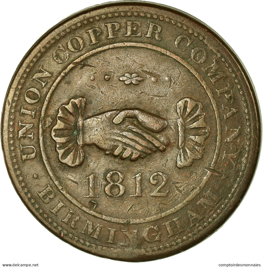 Monnaie, Grande-Bretagne, Warwickshire, Birmingham & Risca, Penny Token, 1812 - Andere & Zonder Classificatie
