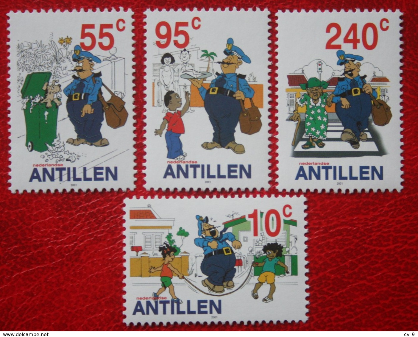 Strippostzegels Cartoons NVPH 1393-1396 2002 MNH POSTFRIS NEDERLANDSE ANTILLEN  NETHERLANDS ANTILLES - Curacao, Netherlands Antilles, Aruba