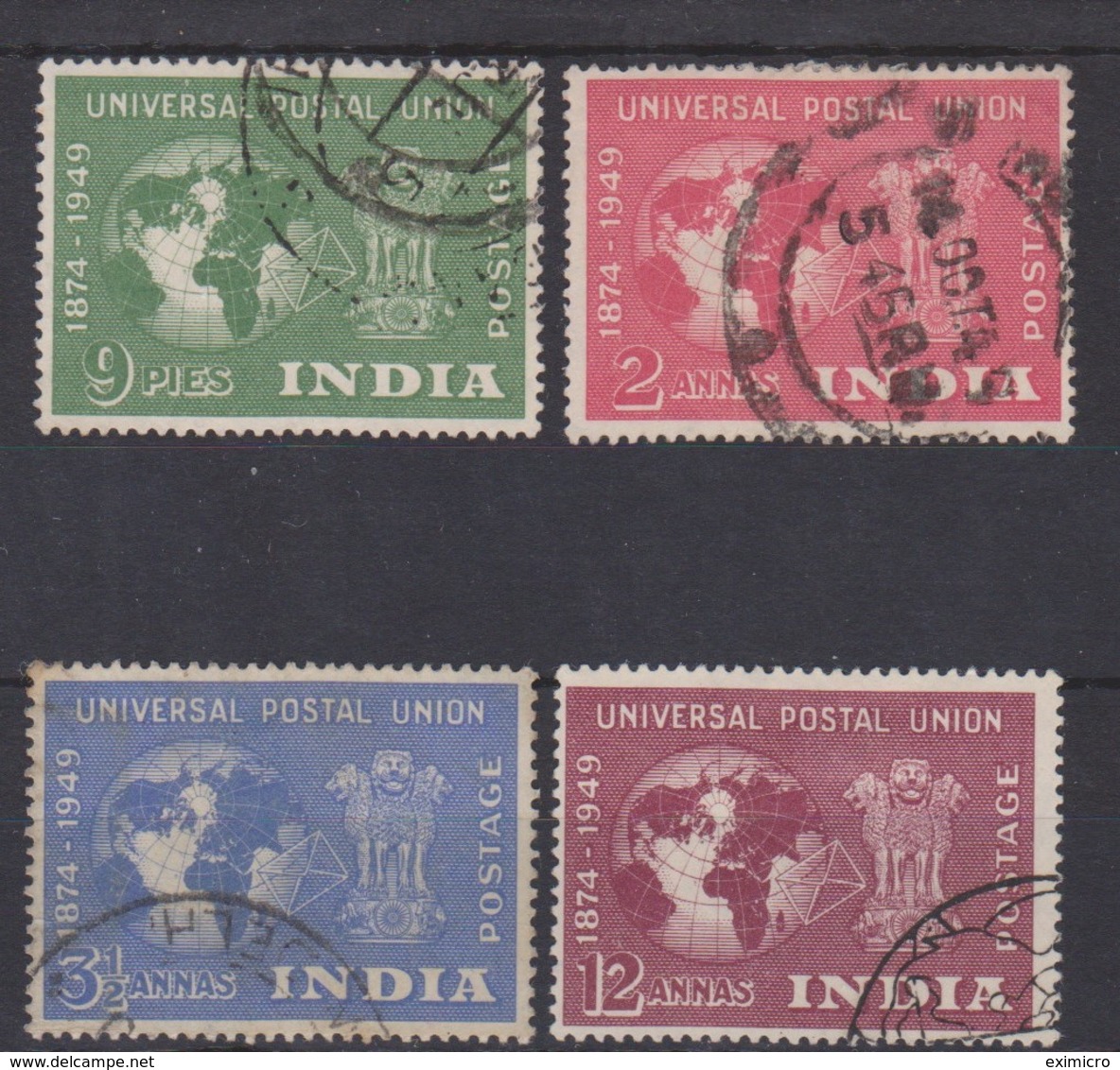 INDIA 1949 UPU SET SG 325/328 FINE USED Cat £12 - Used Stamps