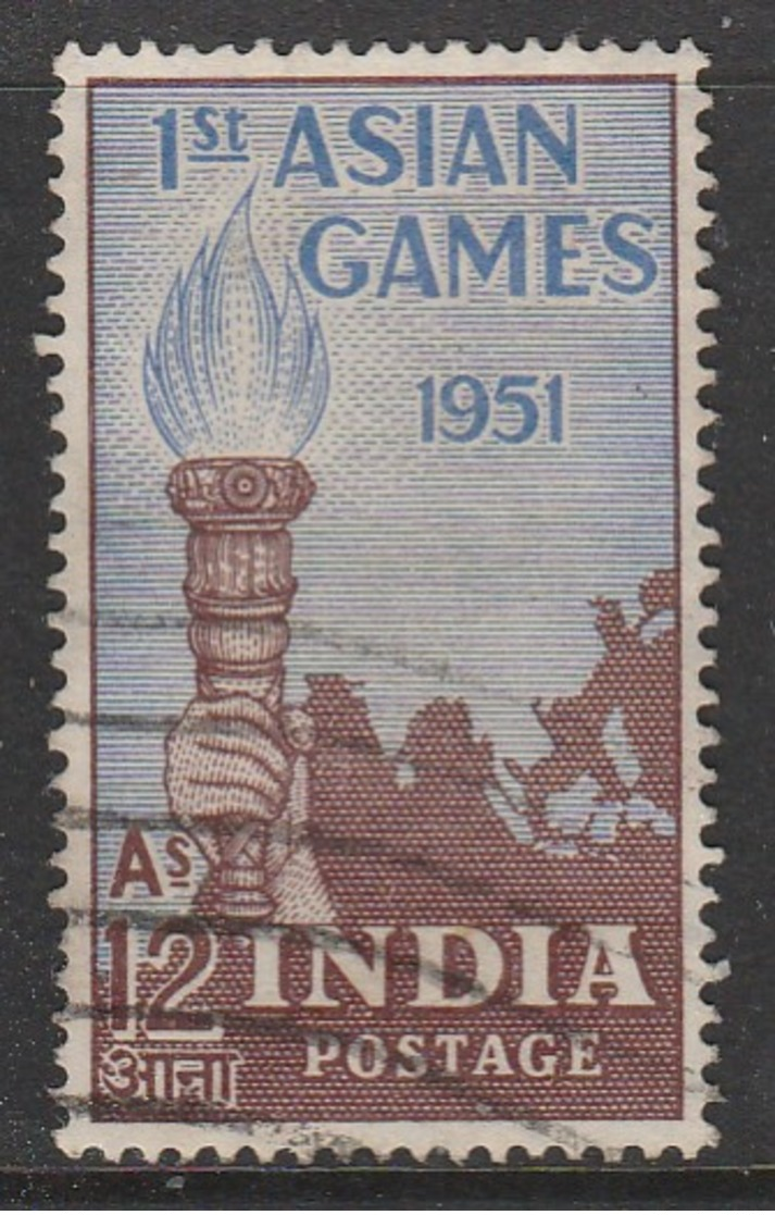 India 1951 The 1st Asian Games, New Delhi 12A Multicoloured SW 223 O Used - Oblitérés