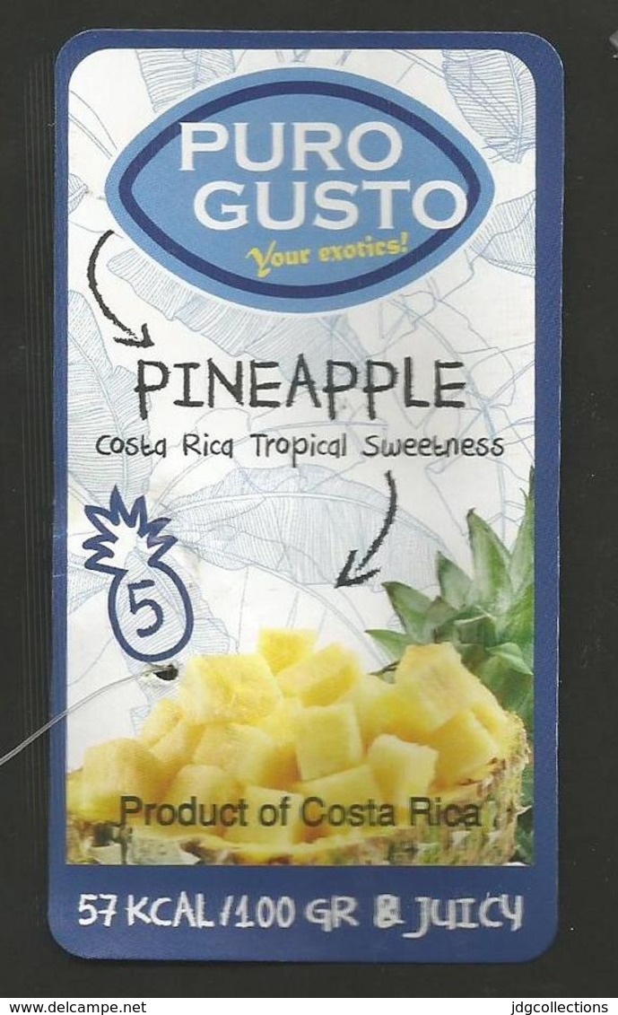 # PINEAPPLE PURO GUSTO Size 5 Fruit Tag Balise Etiqueta Anhanger Ananas Pina Costa Rica - Fruits & Vegetables