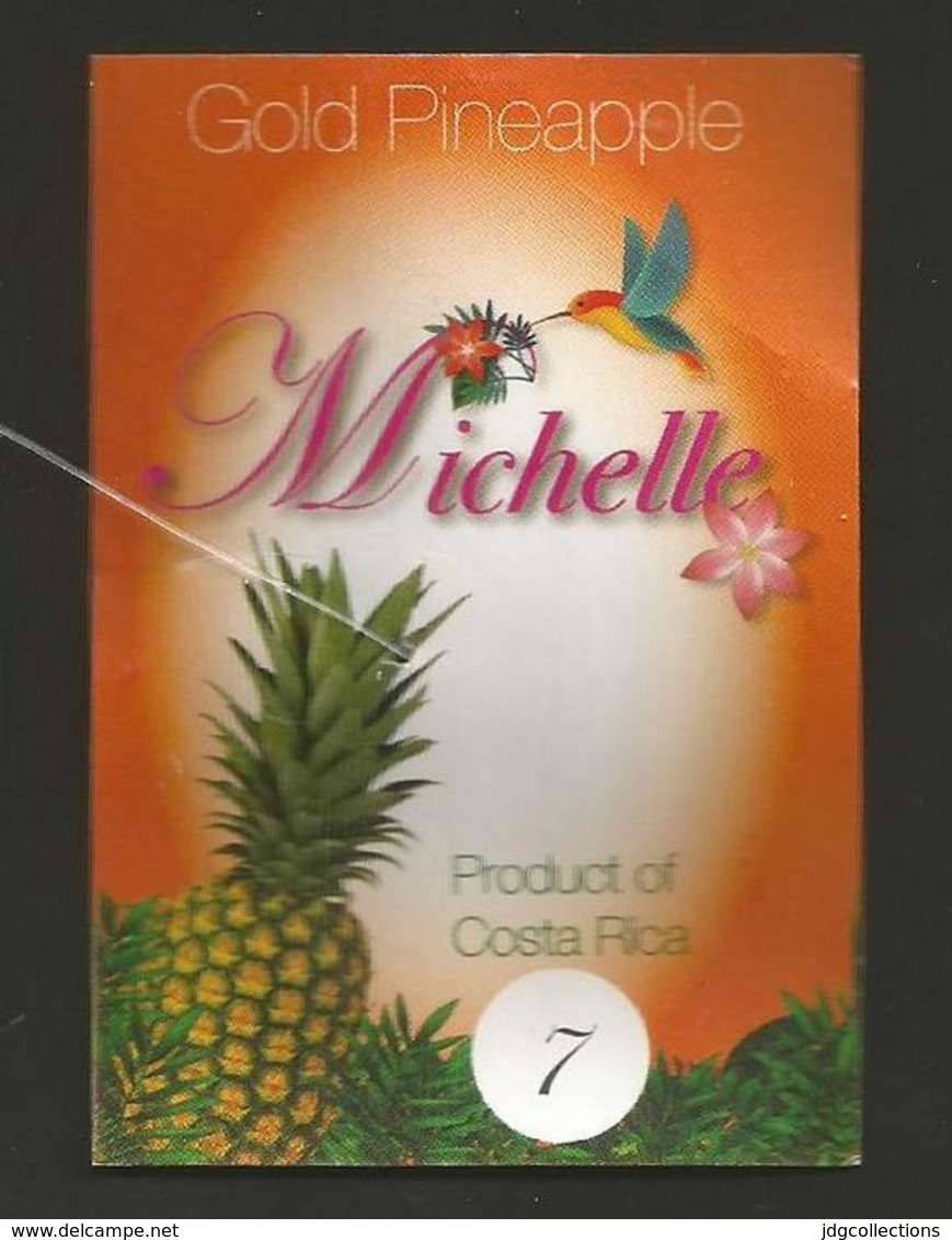 # PINEAPPLE MICHELLE Size 7 Fruit Tag Balise Etiqueta Anhanger Ananas Pina Costa Rica Colibrì Hummingbird Kolibri - Fruits & Vegetables