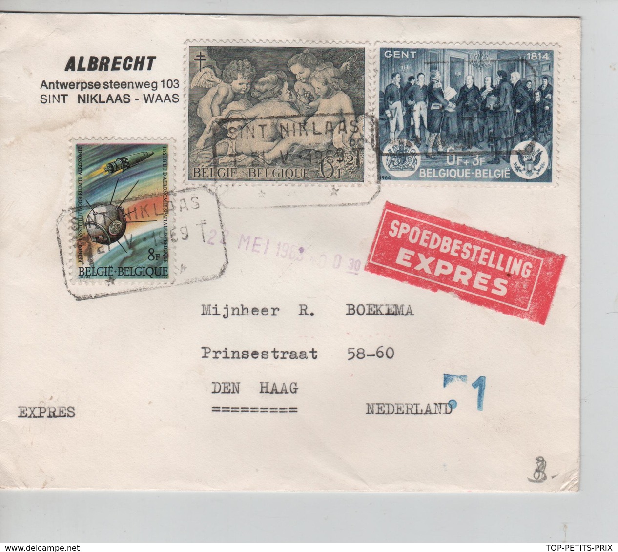 REF105/ TP 1380-1277-1286 S/L.Exprès C.T.T.Sint-Niklaas 21/5/1969 > Nederland - Lettres & Documents