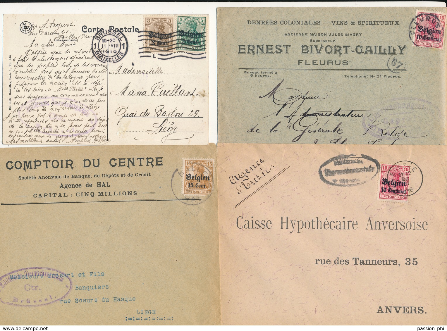 BELGIUM WWI GERMAN OCCUPATION NICE SELECTION OF COVERS ( X 90) - OC1/25 General Government