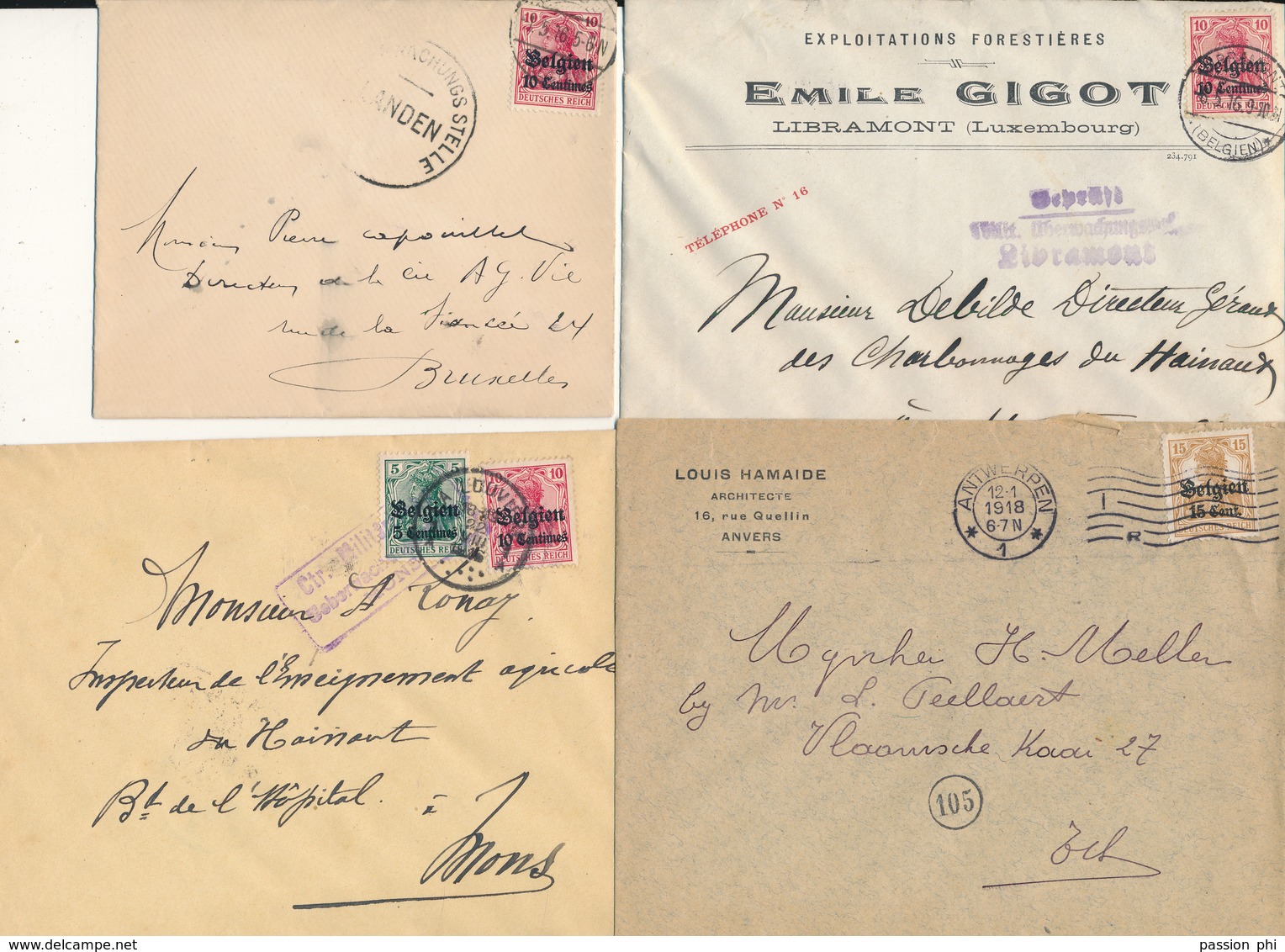 BELGIUM WWI GERMAN OCCUPATION NICE SELECTION OF COVERS ( X 90)