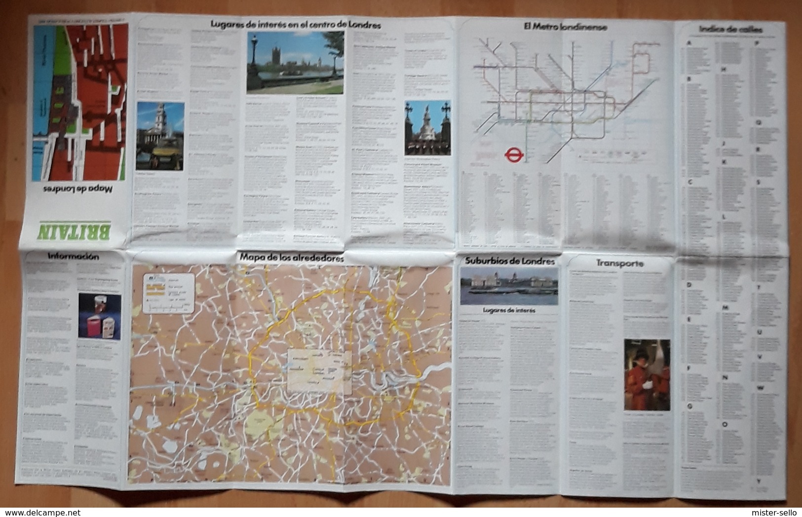 1976 MAPA DE LONDRES CON MAPA DEL METRO DE LONDRES. USADO - USED. - Europe