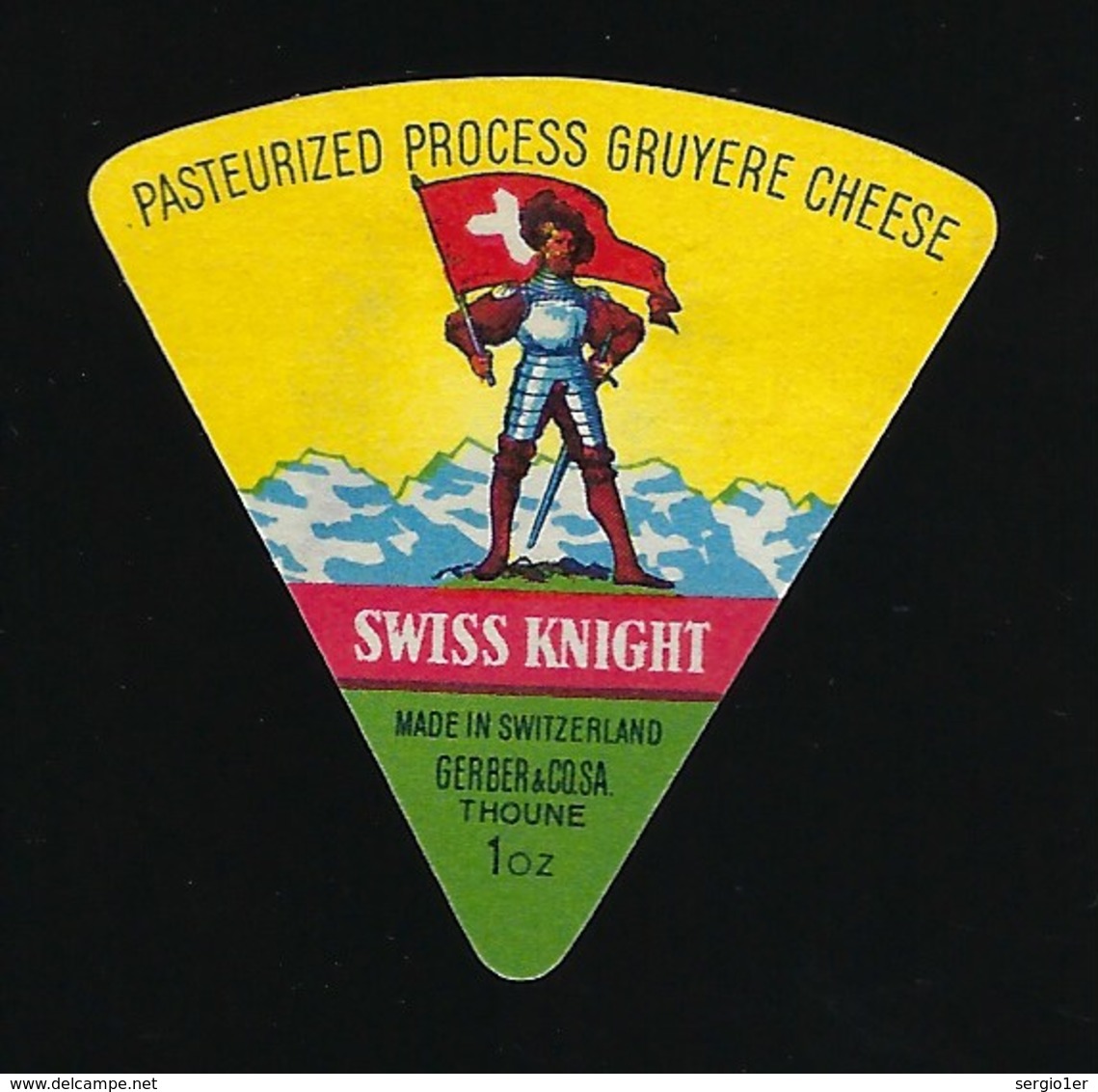 étiquette Fromage  Portion Triangle  Swiss  Knight  Gerber & Cosa Thoune   Suisse  à Voir ! - Fromage