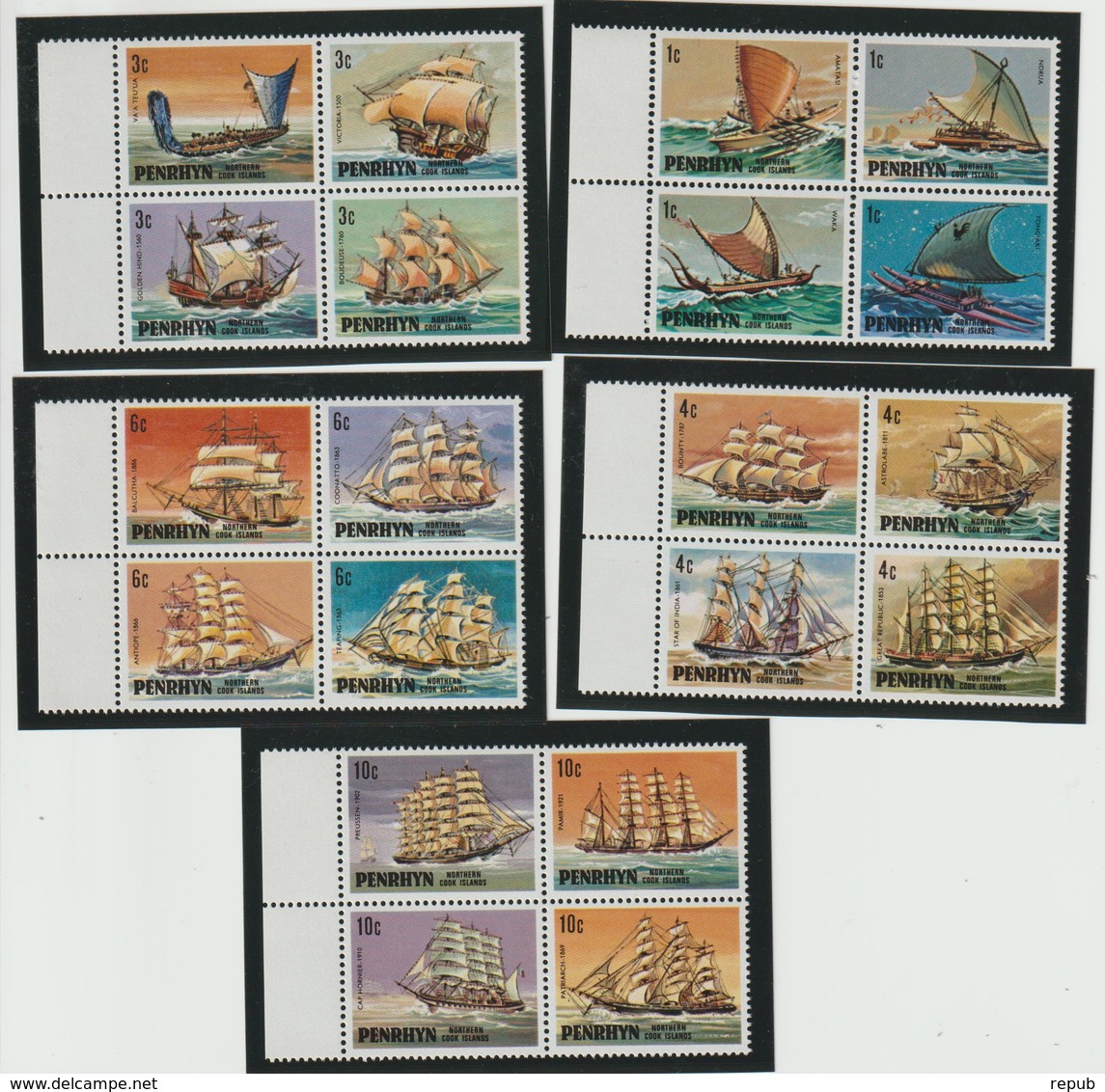 Penrhyn 1981 Bateaux 139-158 20 Val ** MNH - Penrhyn