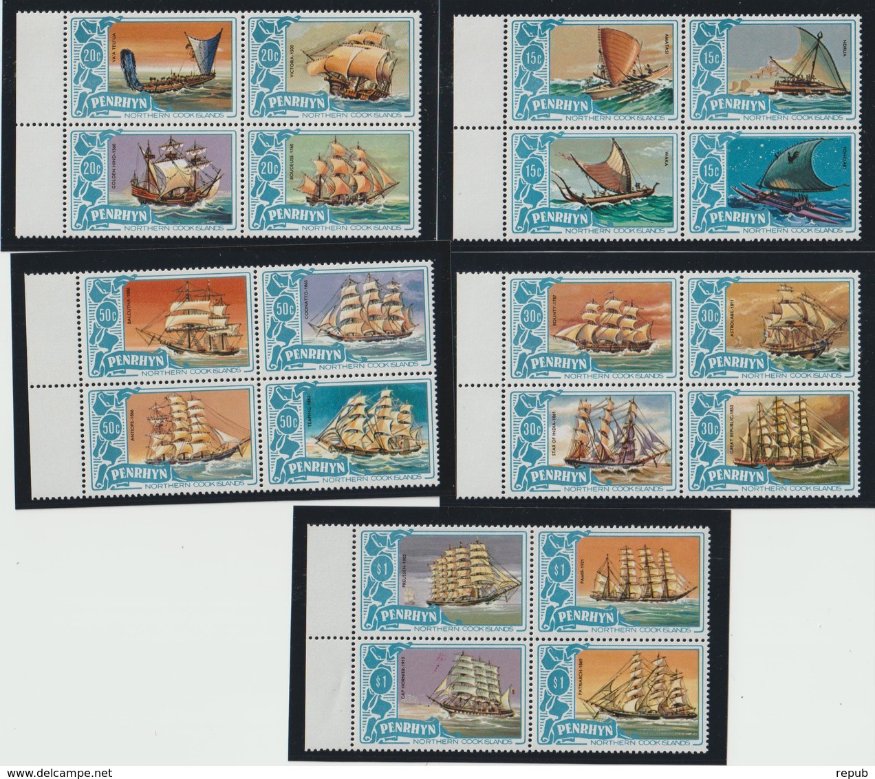 Penrhyn 1981 Bateaux 159-174 Et 175-178 20 Val ** MNH - Penrhyn