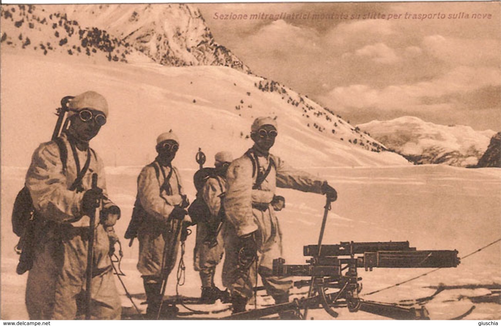 (CM).1^ G.M.1917.Sezione Mitragliatrici Montate Su Slitte Per Trasporto Sulla Neve (312-a17) - Materiale