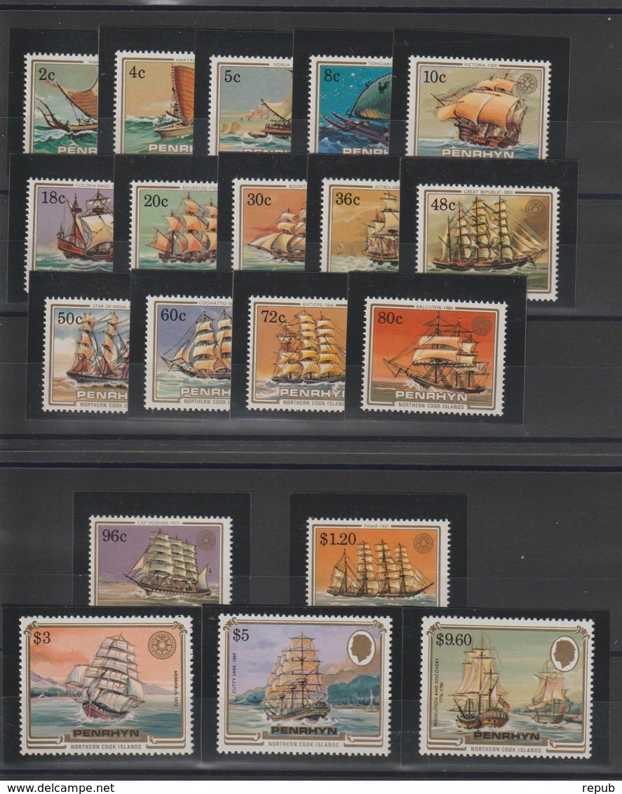 Penrhyn 1984 Bateaux 274-283, 284-289 Et 290-292 19 Val ** MNH - Penrhyn