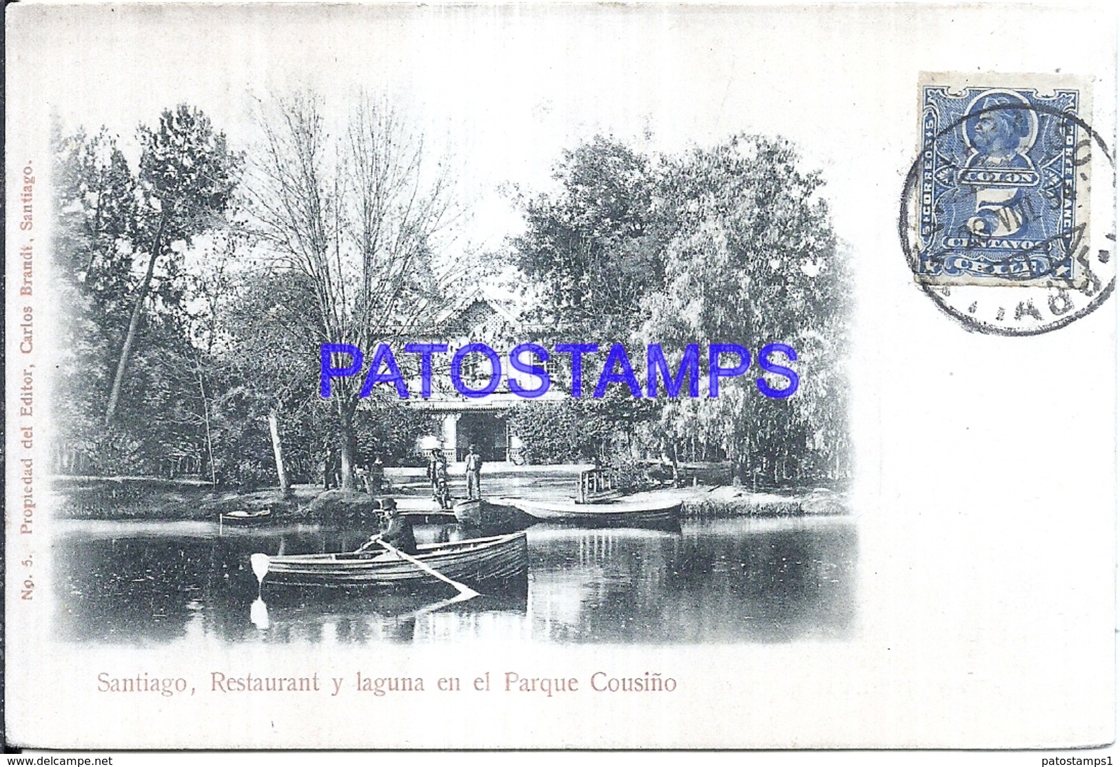 126775 CHILE SANTIAGO RESTAURANT Y LAGUNA EN EL PARQUE COUSIÑO POSTAL POSTCARD - Chile