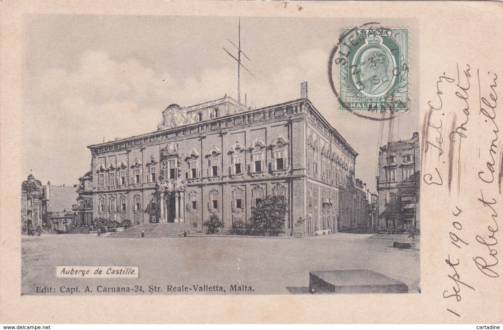 CPA - Malte / Malta - Auberge De Castille - 1904 - Malta